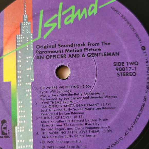 An Officer And A Gentleman Movie Soundtrack Vinyl Record 90017-1 Island 1982 LP1 - Picture 3 of 8